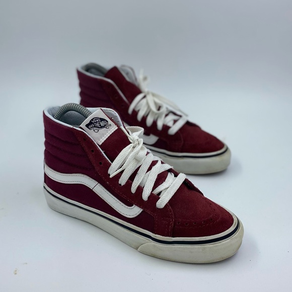Vans burgundy sk8 hi womens size 5 - Picture 1 of 6